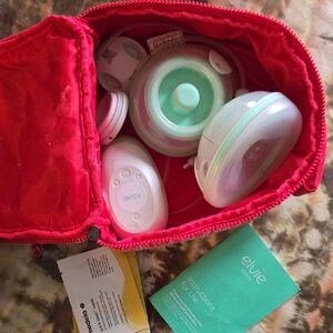Elvie Stride Breast Pump Set with Red Bag